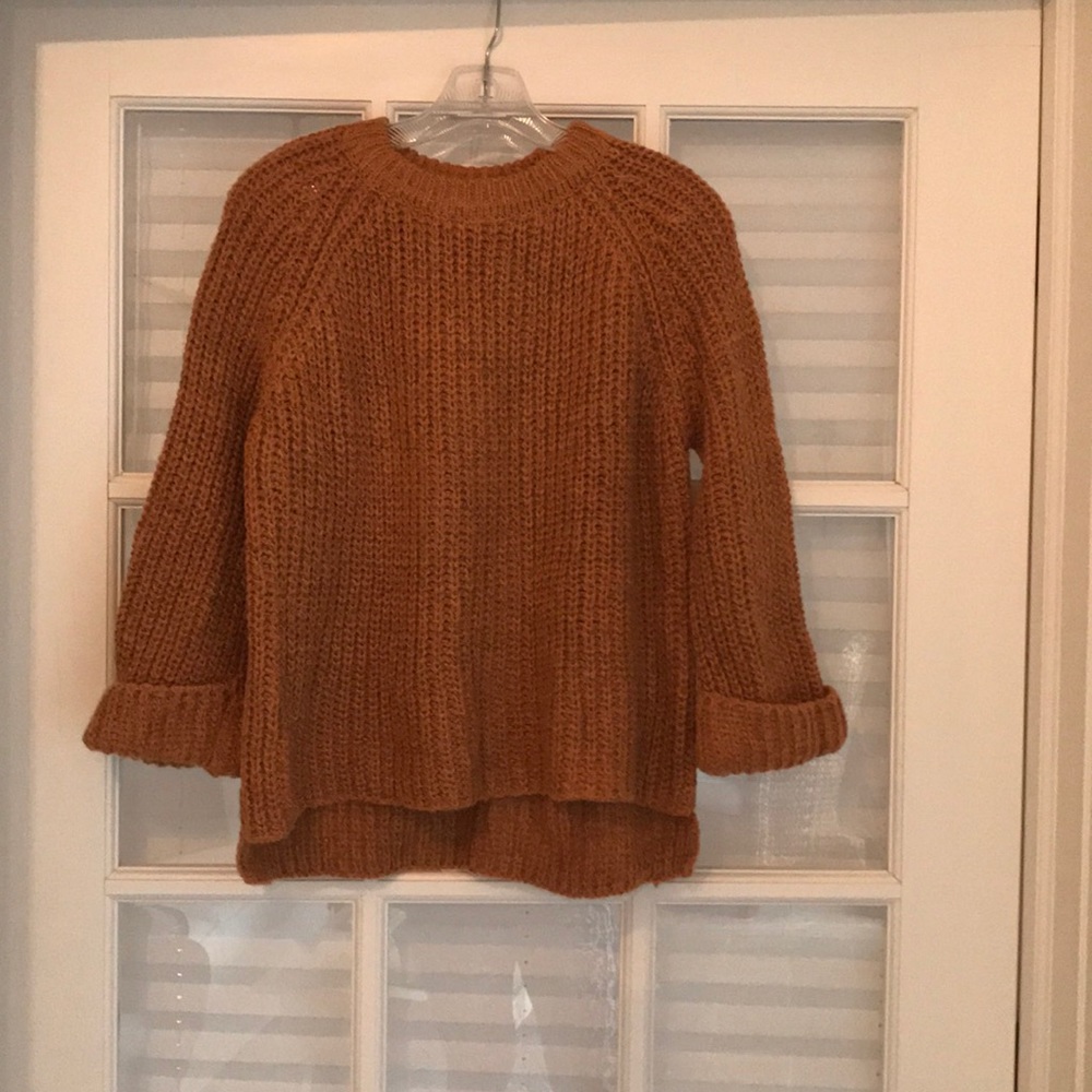 NWOT Leonardo Zeng burnt orange scoop neck sweater